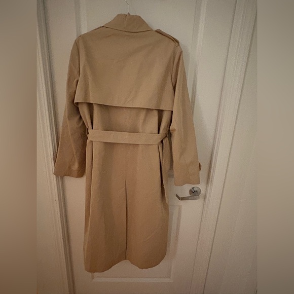 Mango Longline Trench Coat Belted Cotton Blend Size XL - Picture 8 of 14